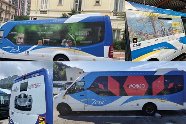 Publicité sur les Bus ZEST French Riviera