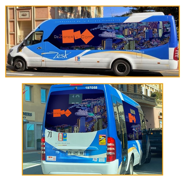 Publicité sur bus Zest