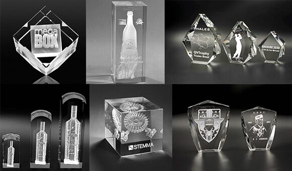 Trophées en verre 3D