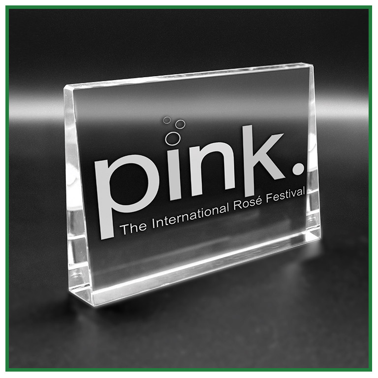 Trophée en verre biseauté horizontal